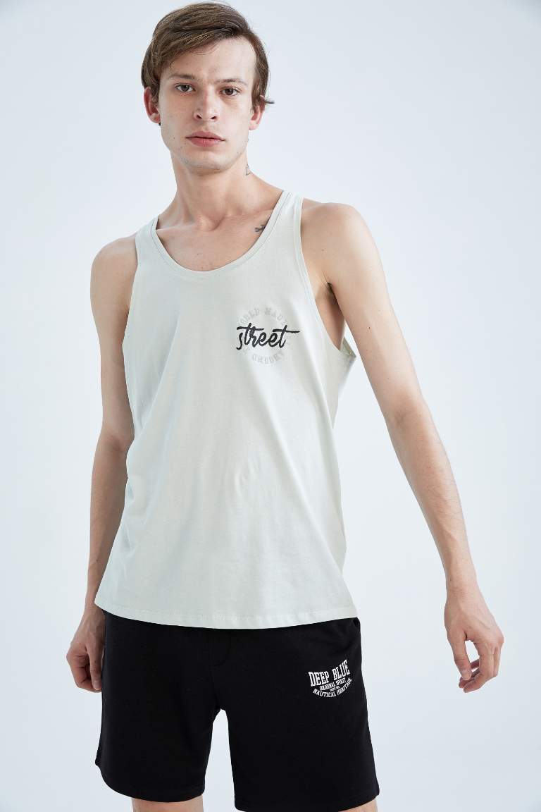 Slim Fit Crew Neck Strappy Tank Top