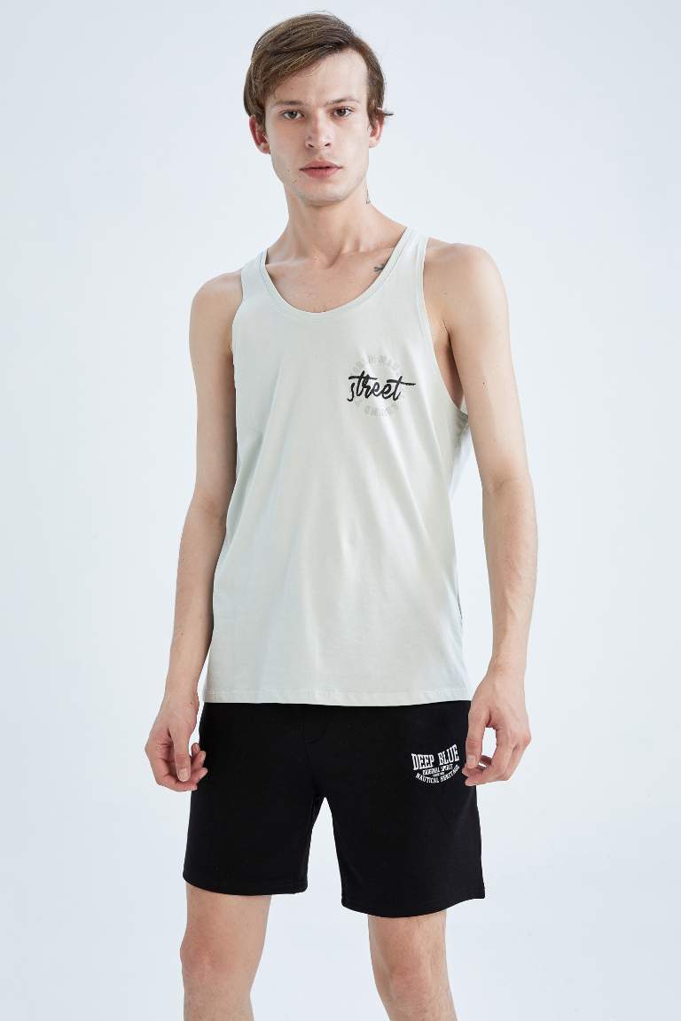 Slim Fit Crew Neck Strappy Tank Top