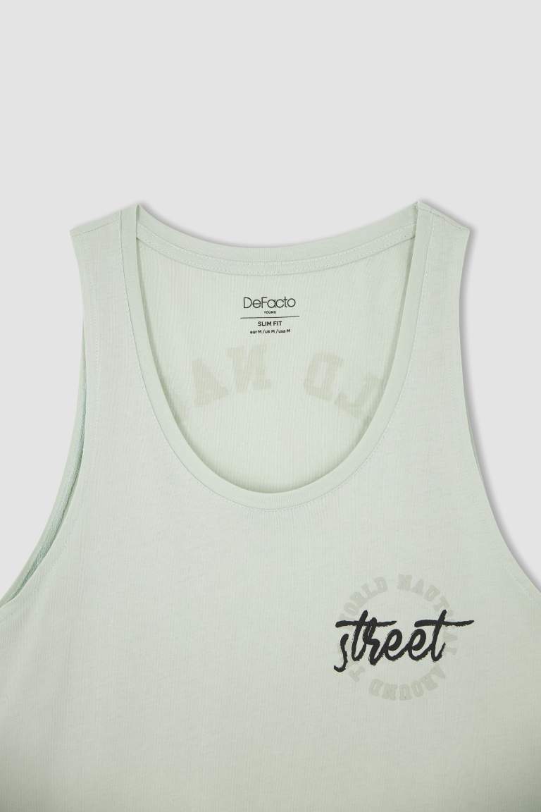 Slim Fit Crew Neck Strappy Tank Top