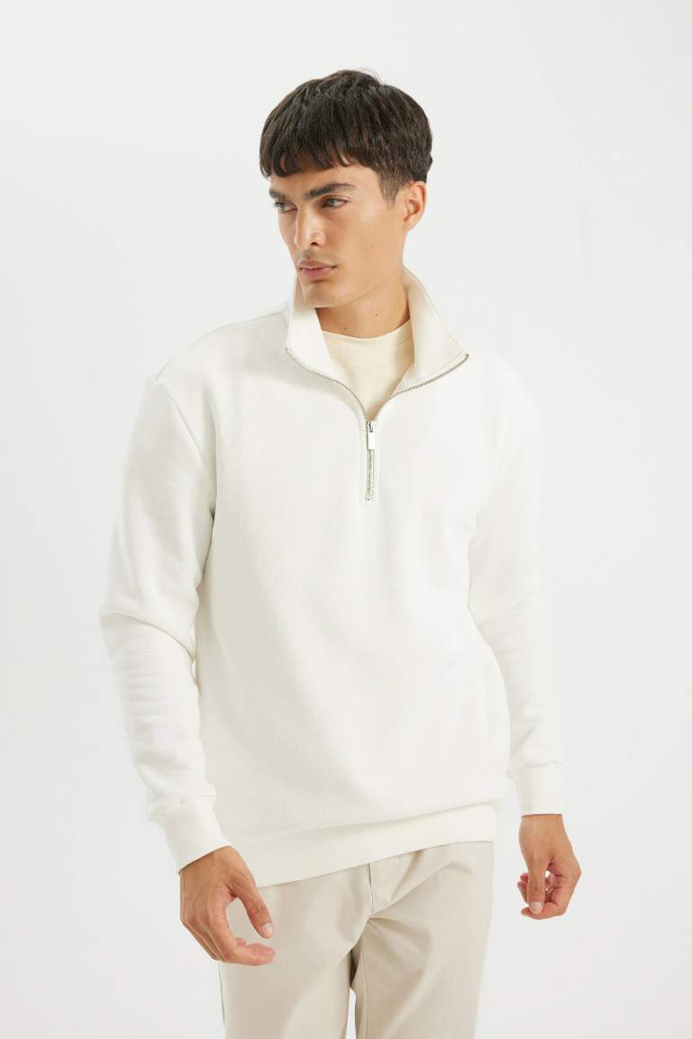 Comfort Fit Thick Fabric Basic Sweatshirt