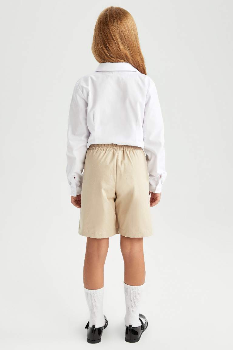 Jupe-short en Twill Beige pour fille