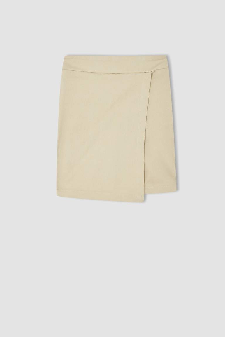 Jupe-short en Twill Beige pour fille