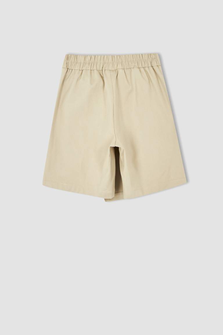 Jupe-short en Twill Beige pour fille