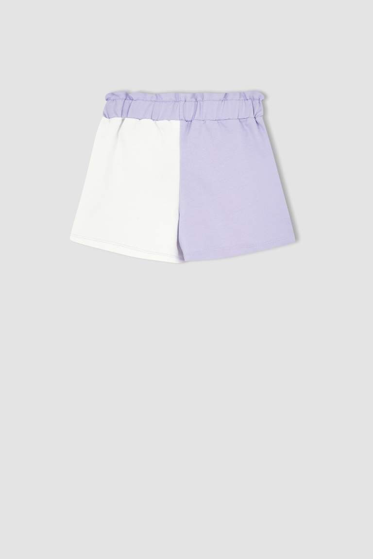 Short à blocs de couleurs avec taille élastique pour Fille