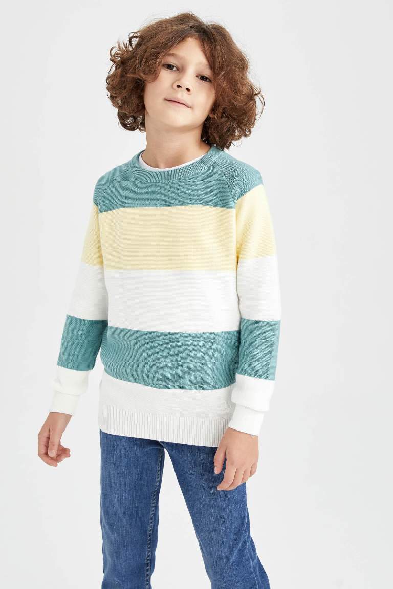 Pull-Over Coton Coupe Régulière Col Rond Pour Garçon