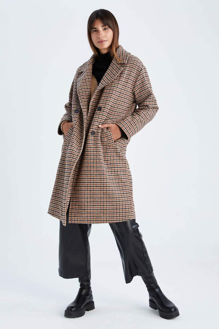 Regular Fit Kazayağı Desenli Kaşe