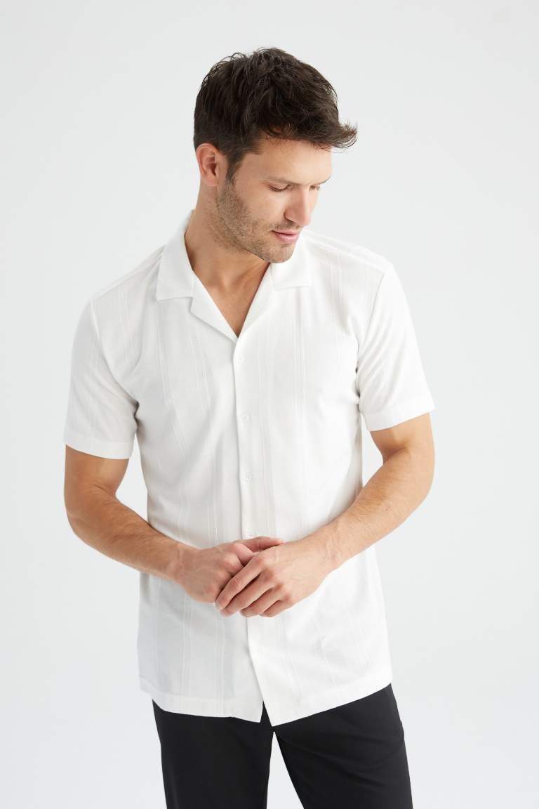 White Man Regular Fit Short Sleeve Shirt Defacto