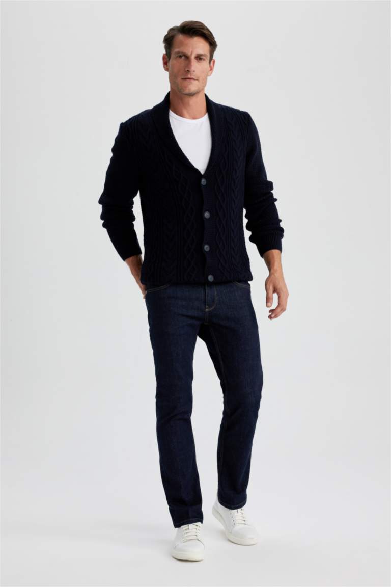 Standard Fit Shawl Collar Knitwear Cardigan