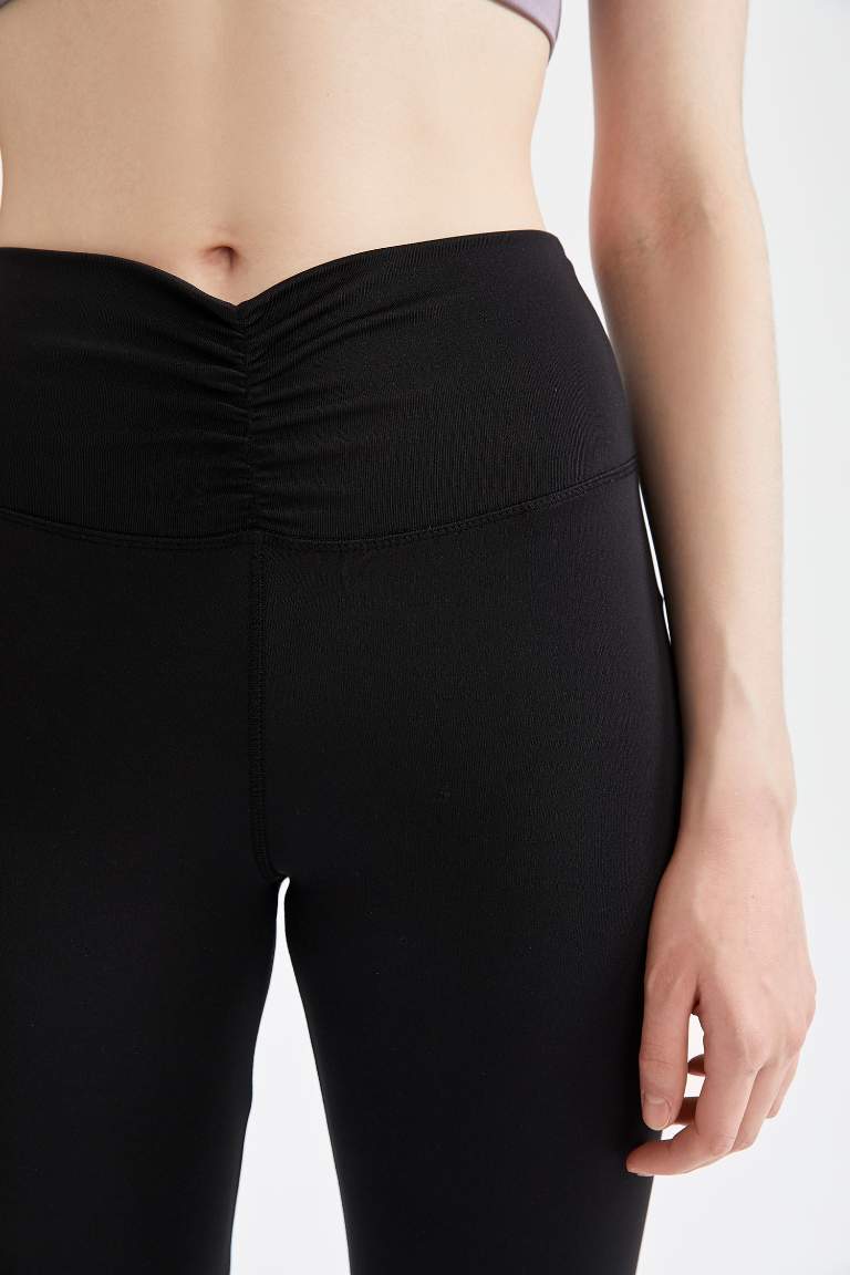 DeFactoFit Beli Saran Sporcu Ağır Kumaş Tayt