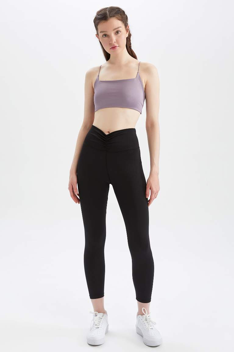 Defacto Fit Crew Neck Rope Strap Crop Top