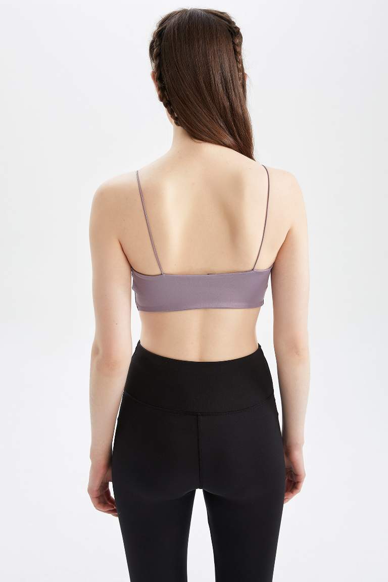 Defacto Fit Crew Neck Rope Strap Crop Top