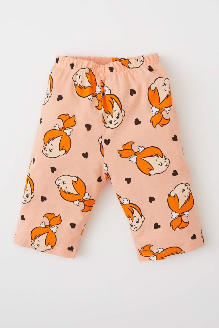 Kız Bebek Taş Devri Regular FitKısa Kollu Pamuklu Pijama Takım