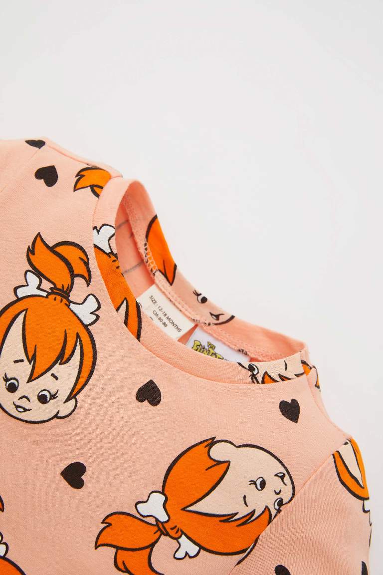 Kız Bebek Taş Devri Regular FitKısa Kollu Pamuklu Pijama Takım