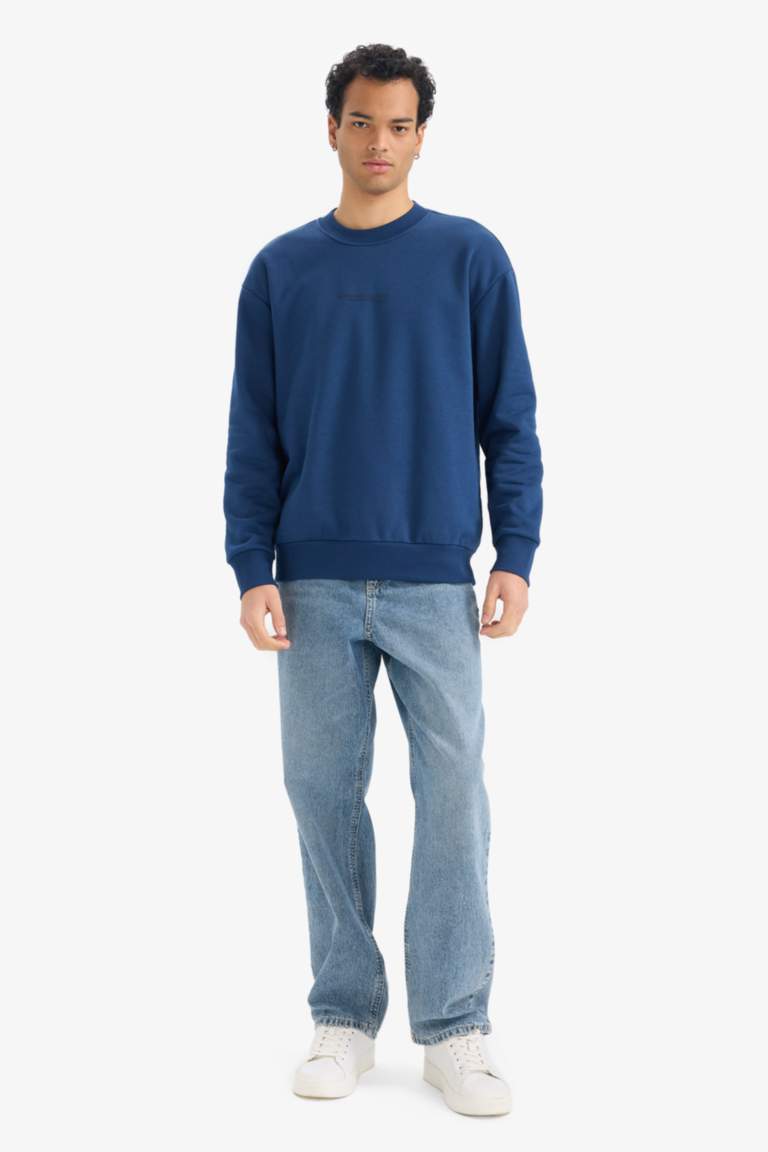 Boxy Fit Printed Long Sleeve Sweatshirt