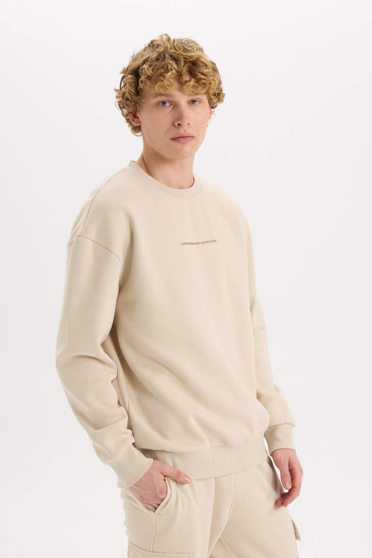 Boxy Fit Printed Long Sleeve Sweatshirt