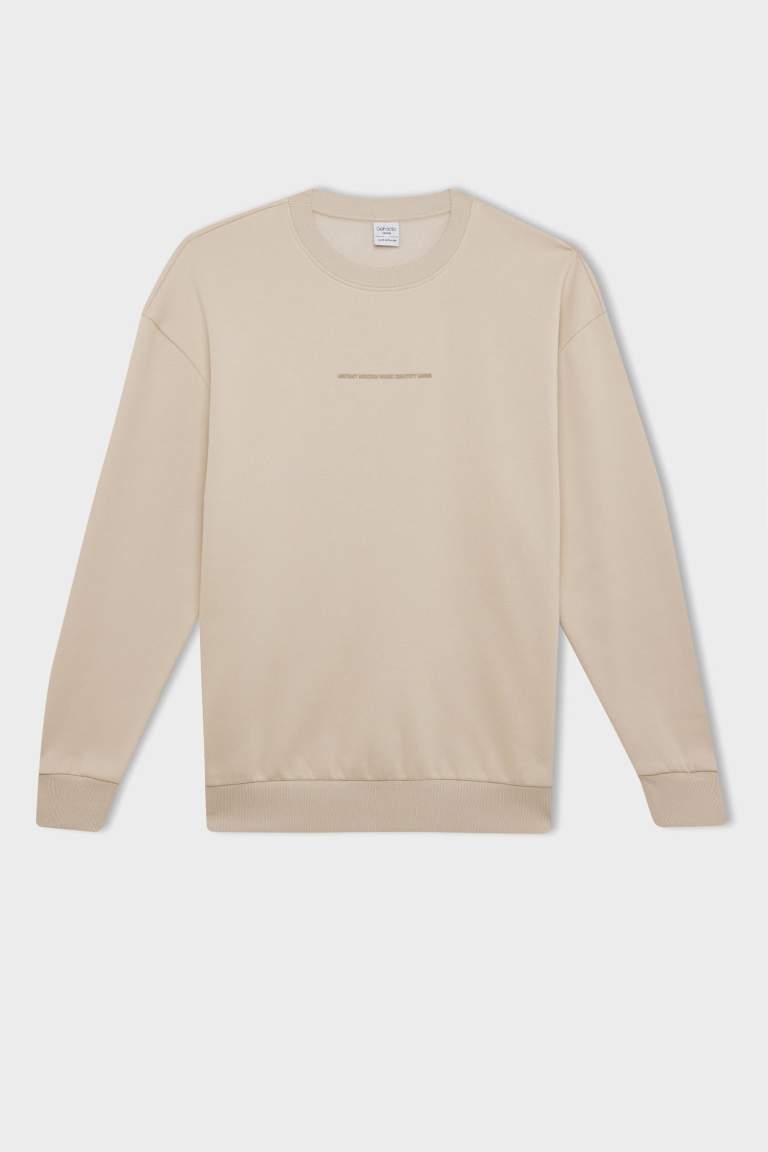 Boxy Fit Printed Long Sleeve Sweatshirt