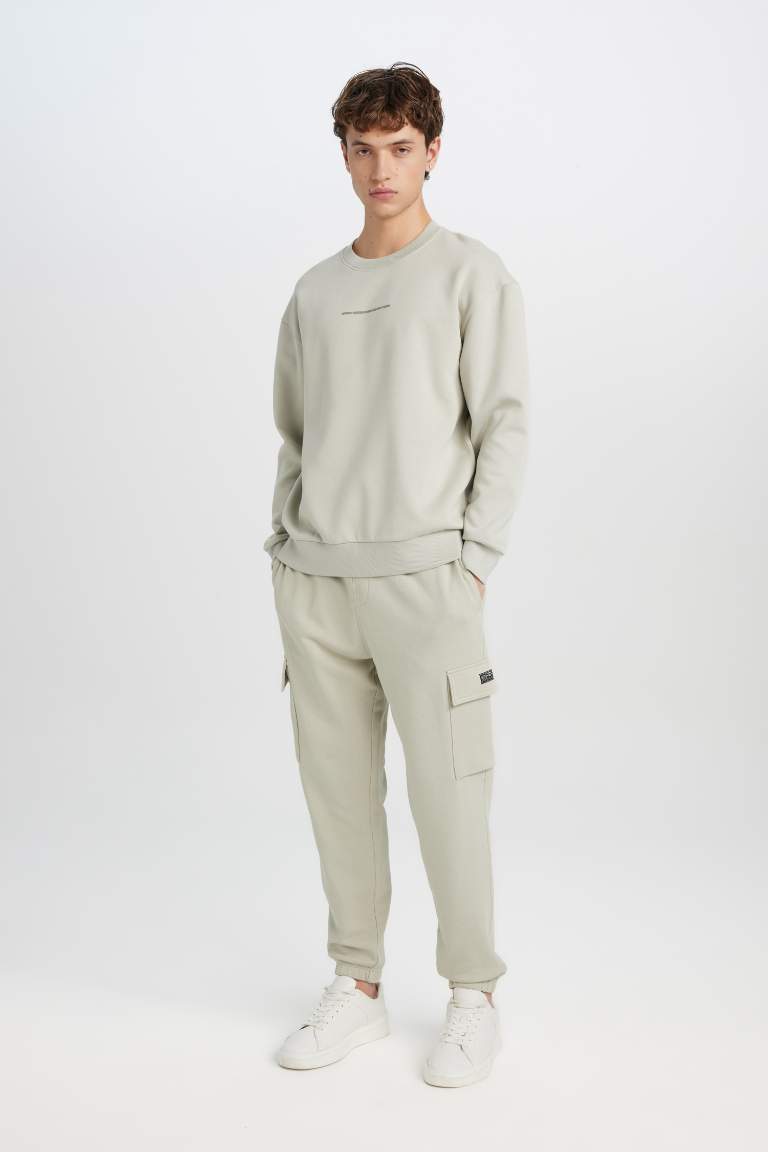 Boxy Fit Printed Long Sleeve Sweatshirt