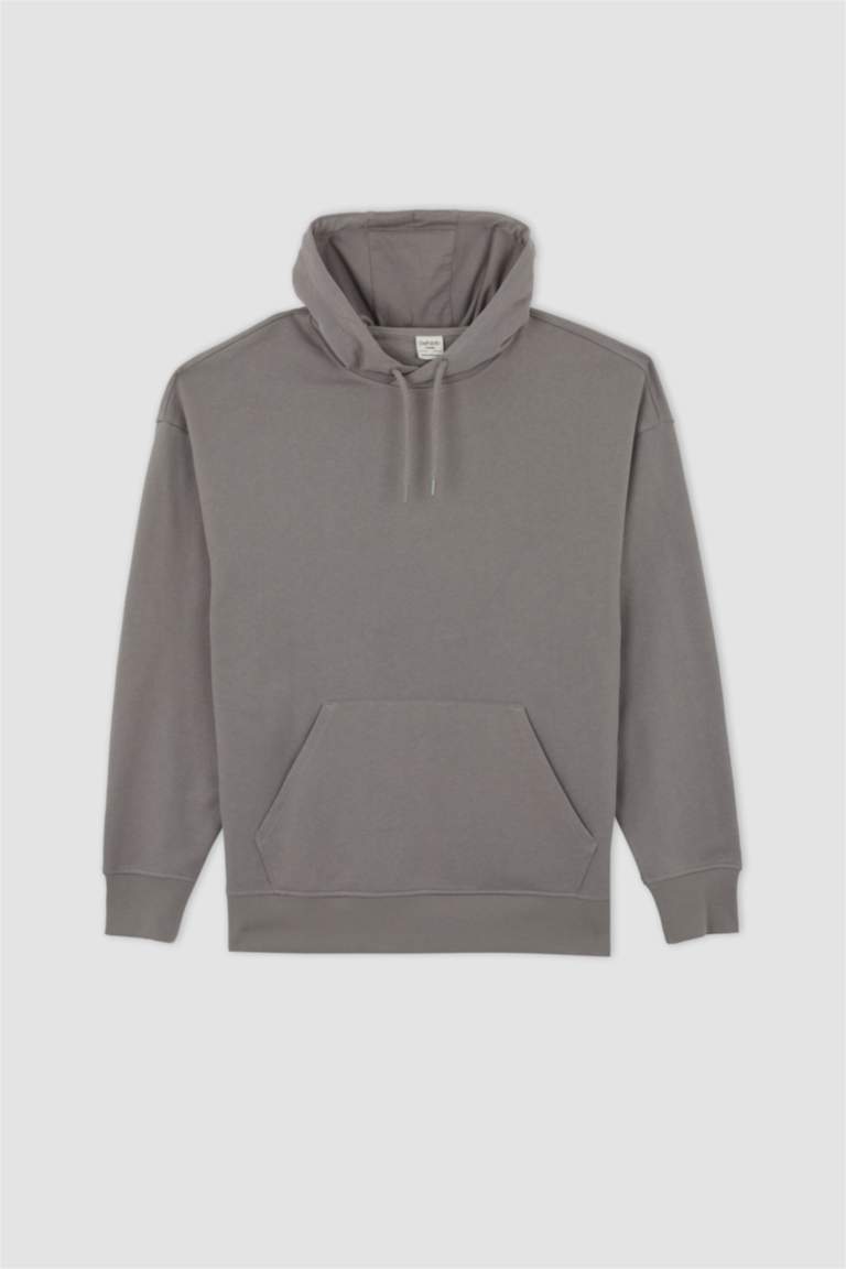 Grey Melange Balloon Sleeve Oversize Sweatshirt 18264 main image 0