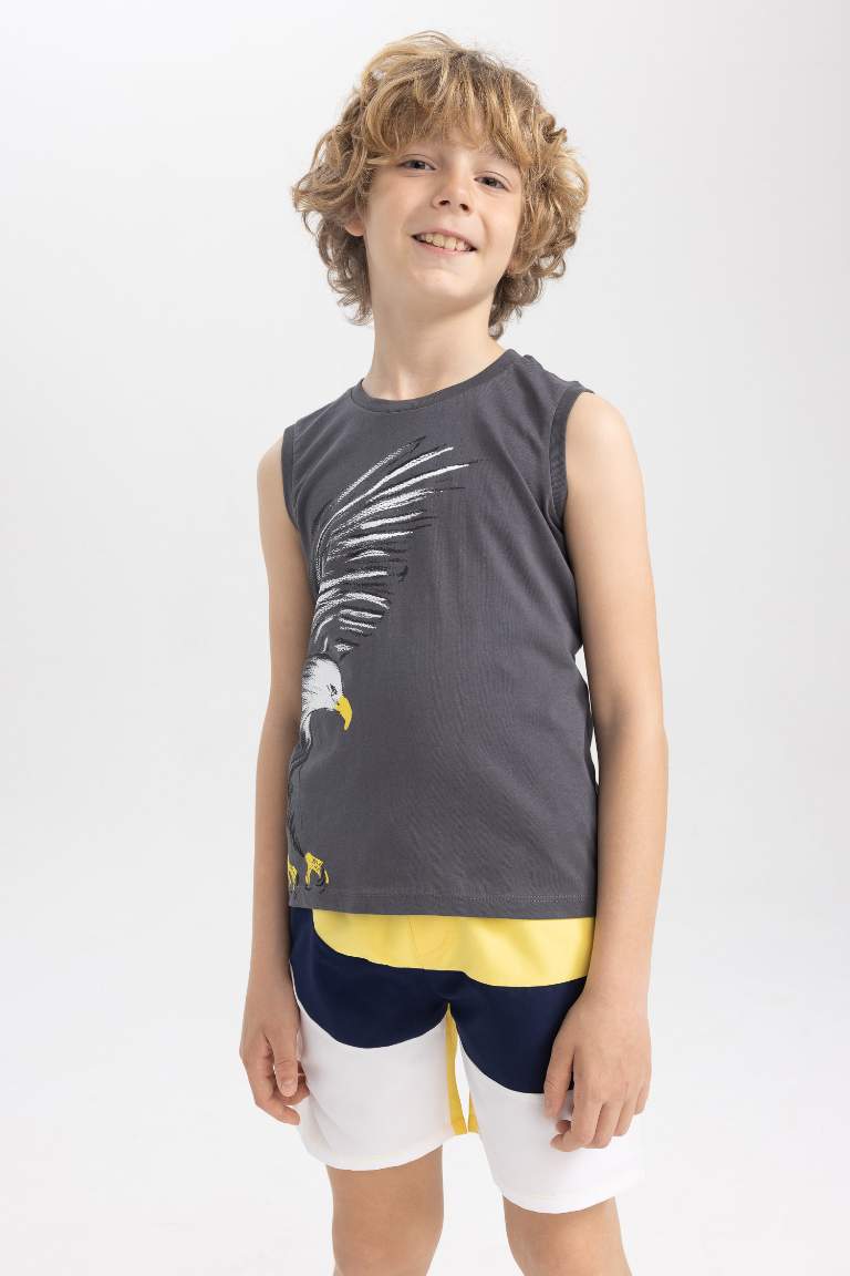 Boy Regular Fit Eagle Printed Cotton Combed Singlet