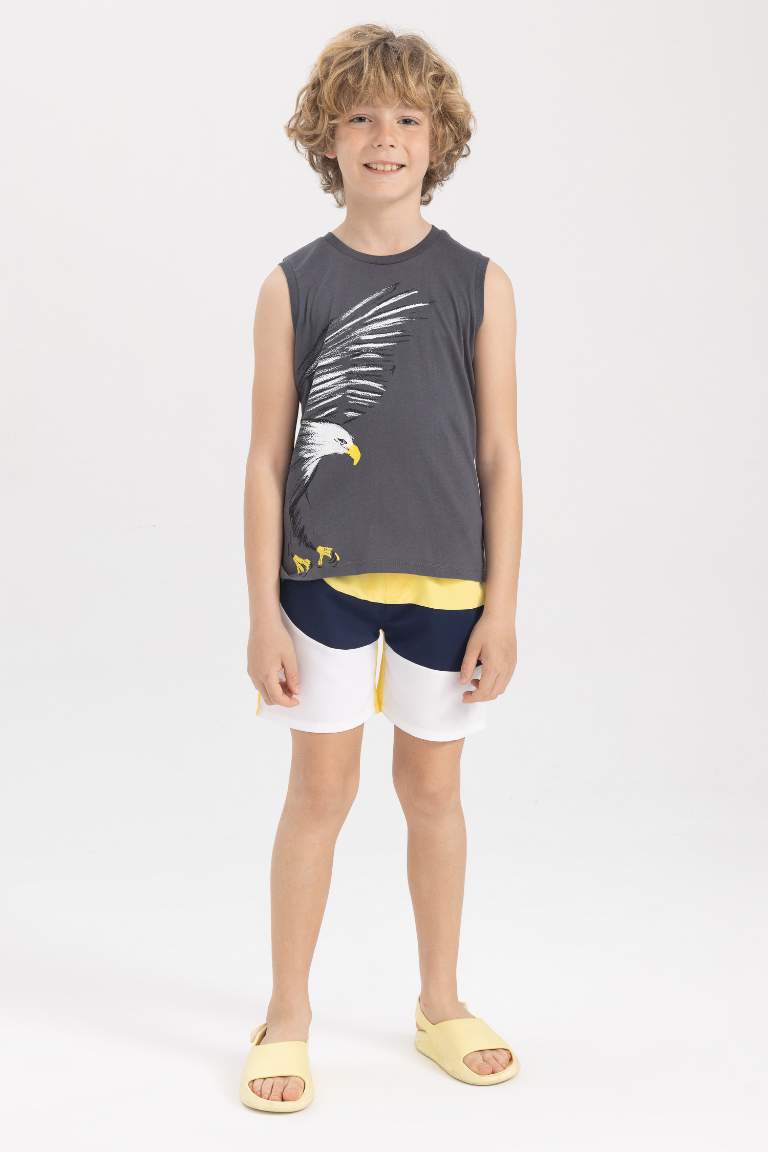 Boy Regular Fit Eagle Printed Cotton Combed Singlet