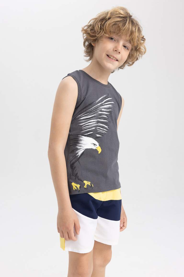 Boy Regular Fit Eagle Printed Cotton Combed Singlet