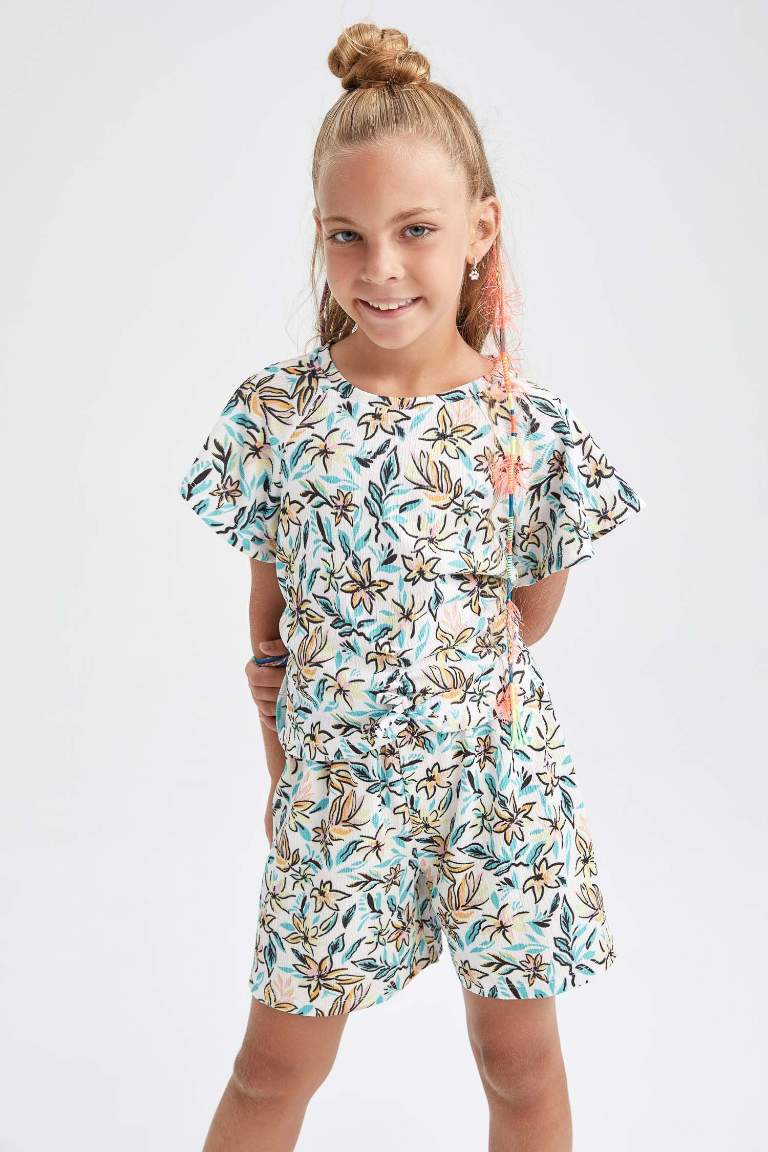 Girl Patterned Short Sleeve 2-Pack Set