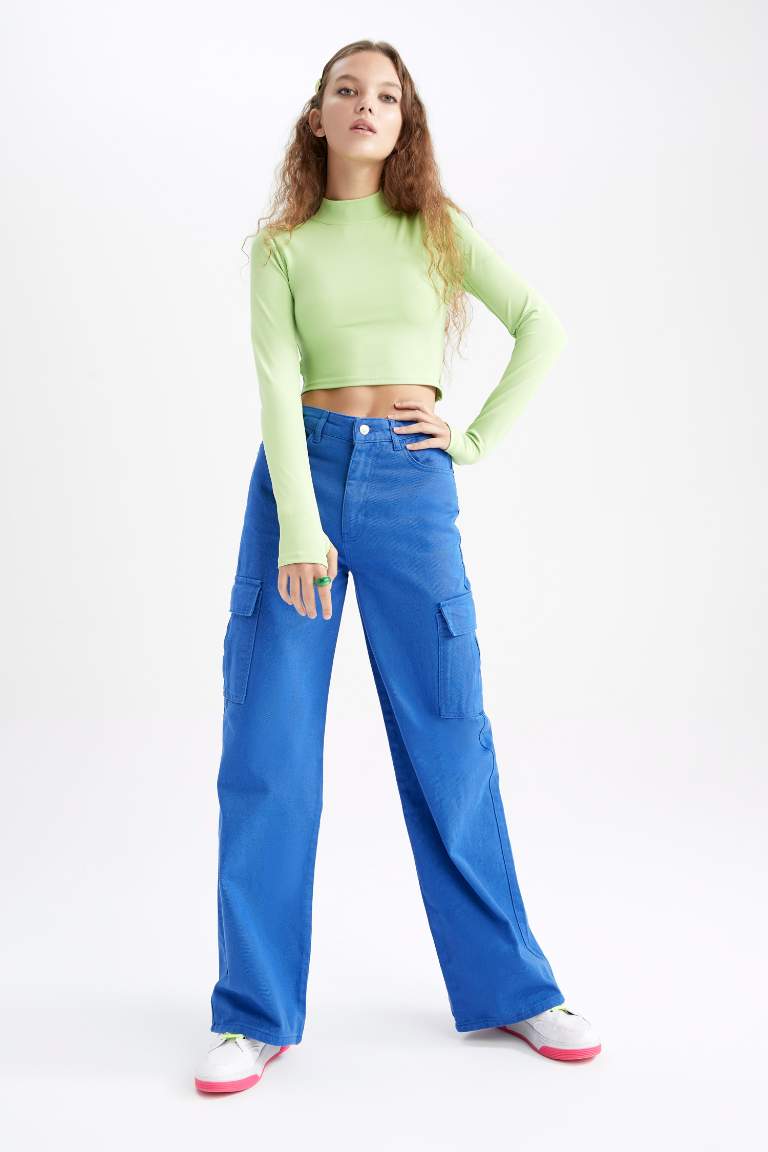 Брюки Wide Leg Cargo из габардина для женщин Coool