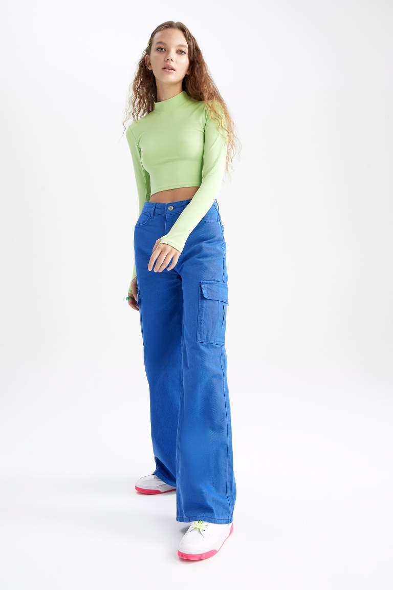 Брюки Wide Leg Cargo из габардина для женщин Coool