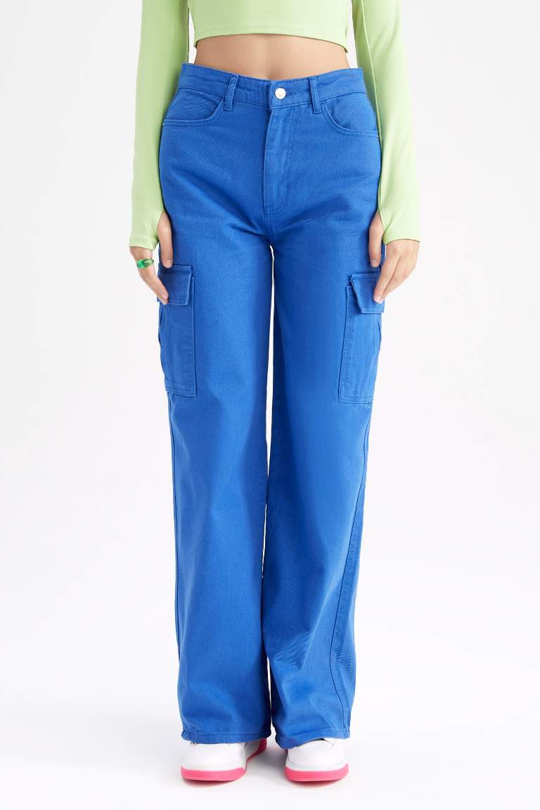 Брюки Wide Leg Cargo из габардина для женщин Coool