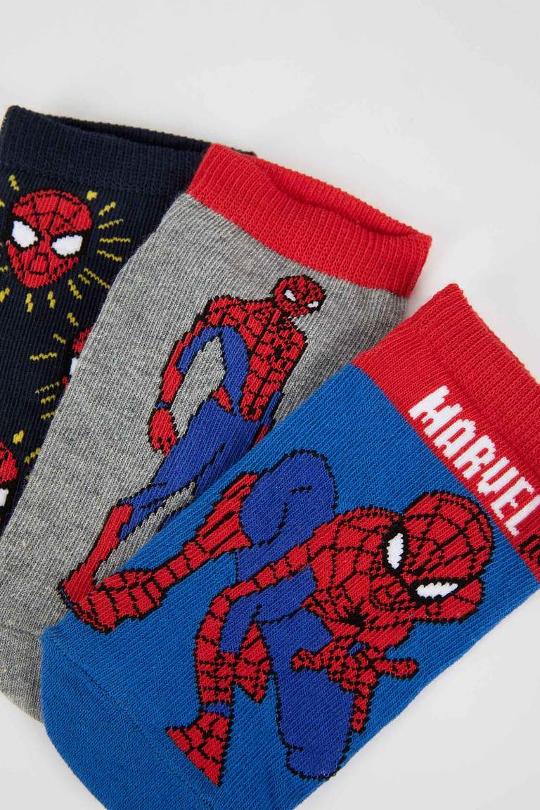 Erkek Çocuk Marvel Spiderman 6'lı Pamuklu Patik Çorap