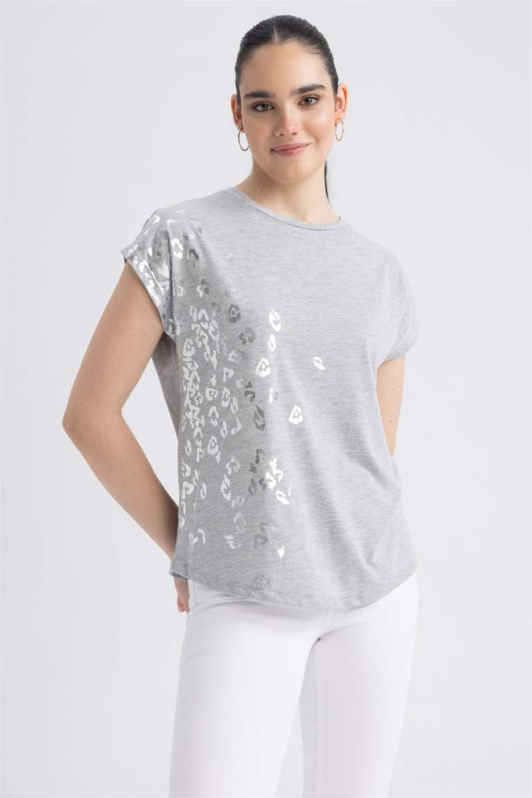 T-shirt Las Vegas Raiders Femme - Gris, Col Ras Du Cou, Manches Courtes, Stretch (taille S)