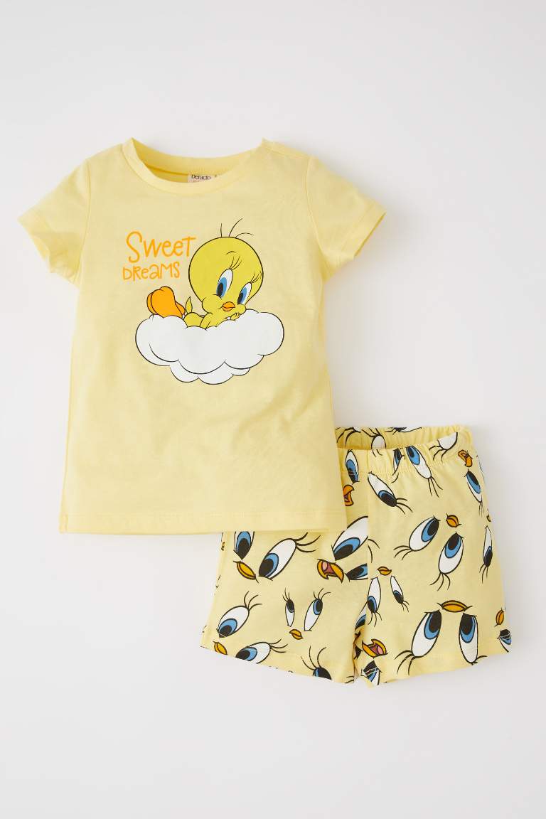Baby Girl Looney Tunes Licensed Short Sleeve Combed Cotton Pajamas Set of 2