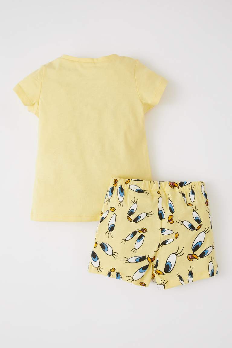 Baby Girl Looney Tunes Licensed Short Sleeve Combed Cotton Pajamas Set of 2