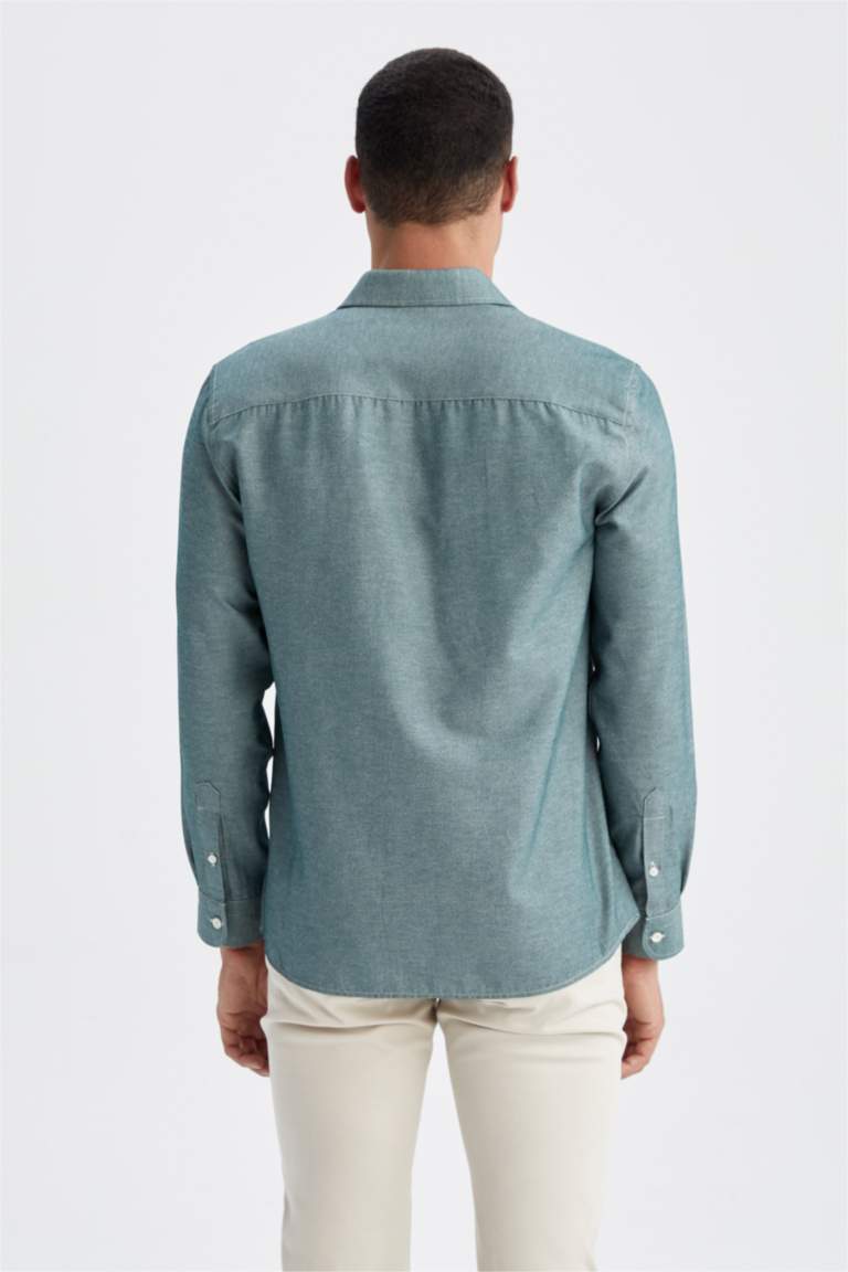 Regular Fit Long Sleeve Shirt - Green Abstract Umbrellas main image 1
