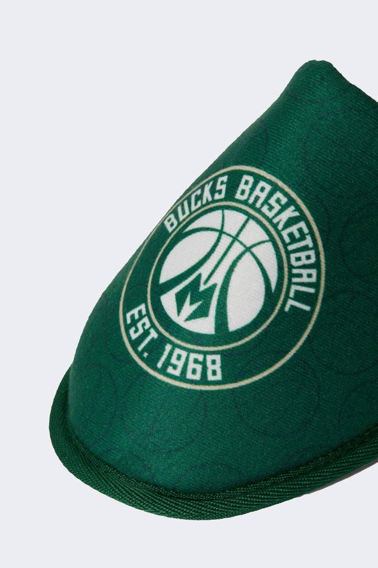 Erkek NBA Milwaukee Bucks Düz Taban Ev Terliği