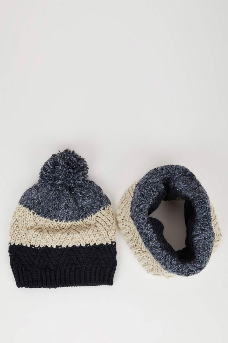 Boy Knitted Scarf Beanie 2 Piece Set