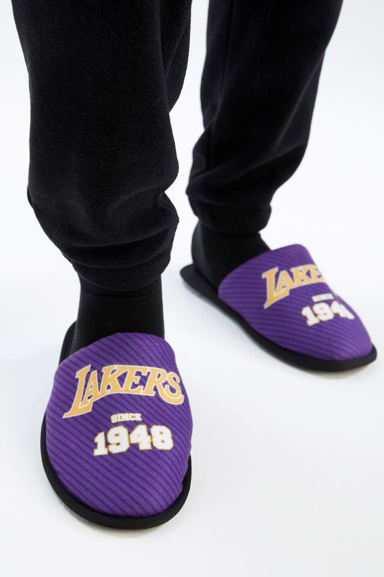 Erkek NBA Los Angeles Lakers Düz Taban Slip On Ev Terliği