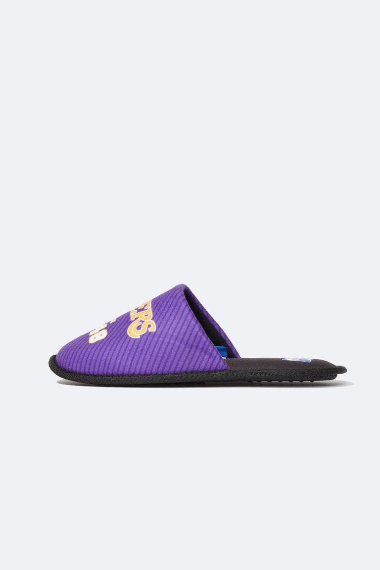 Erkek NBA Los Angeles Lakers Düz Taban Slip On Ev Terliği