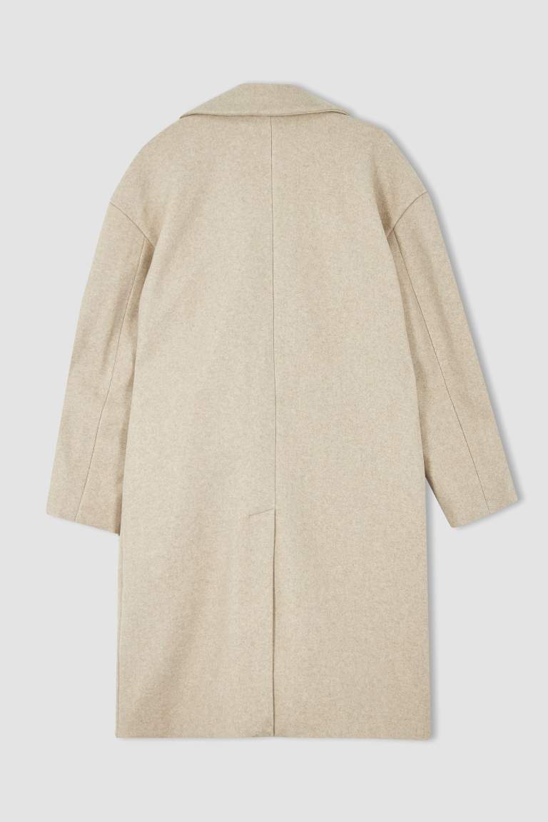 Oversize Fit Kaşe Kaban