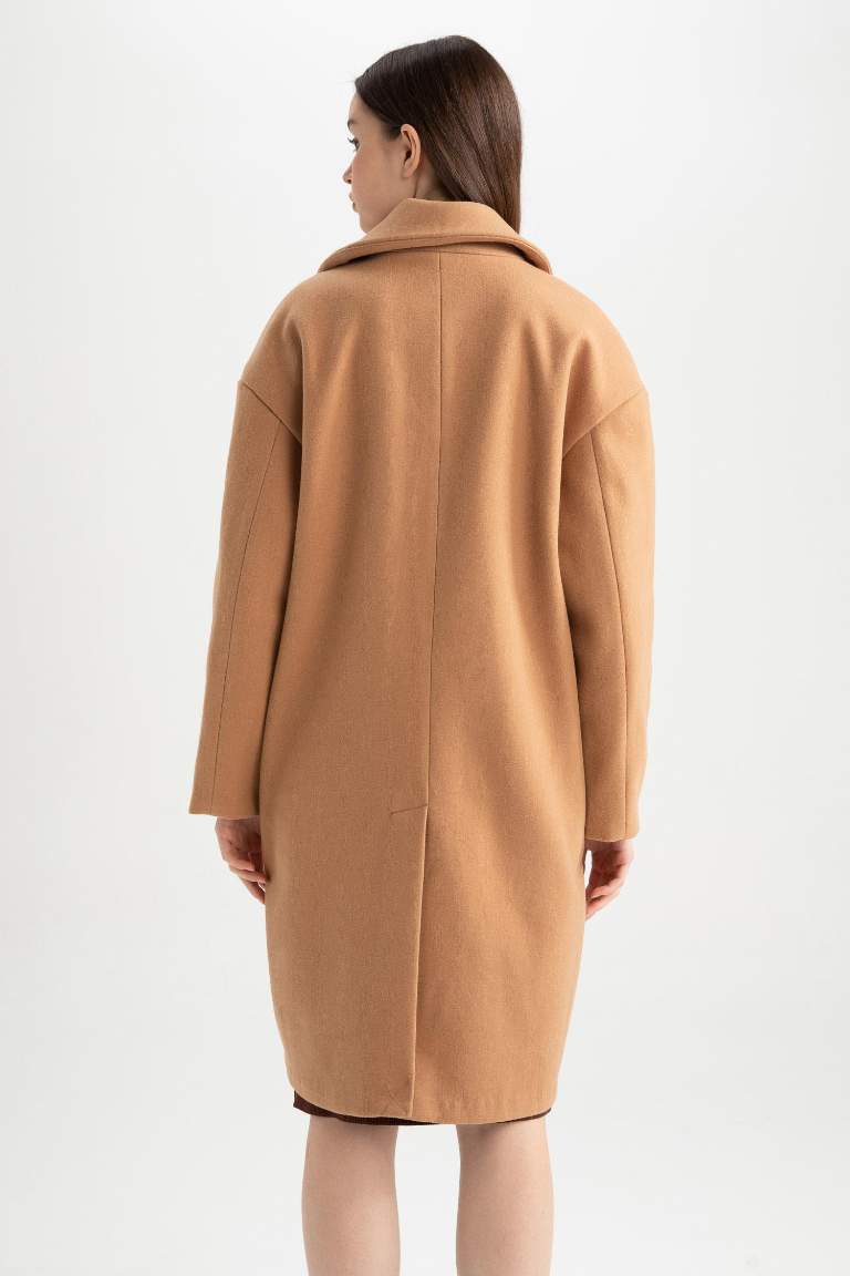 Oversize Fit Kaşe Kaban