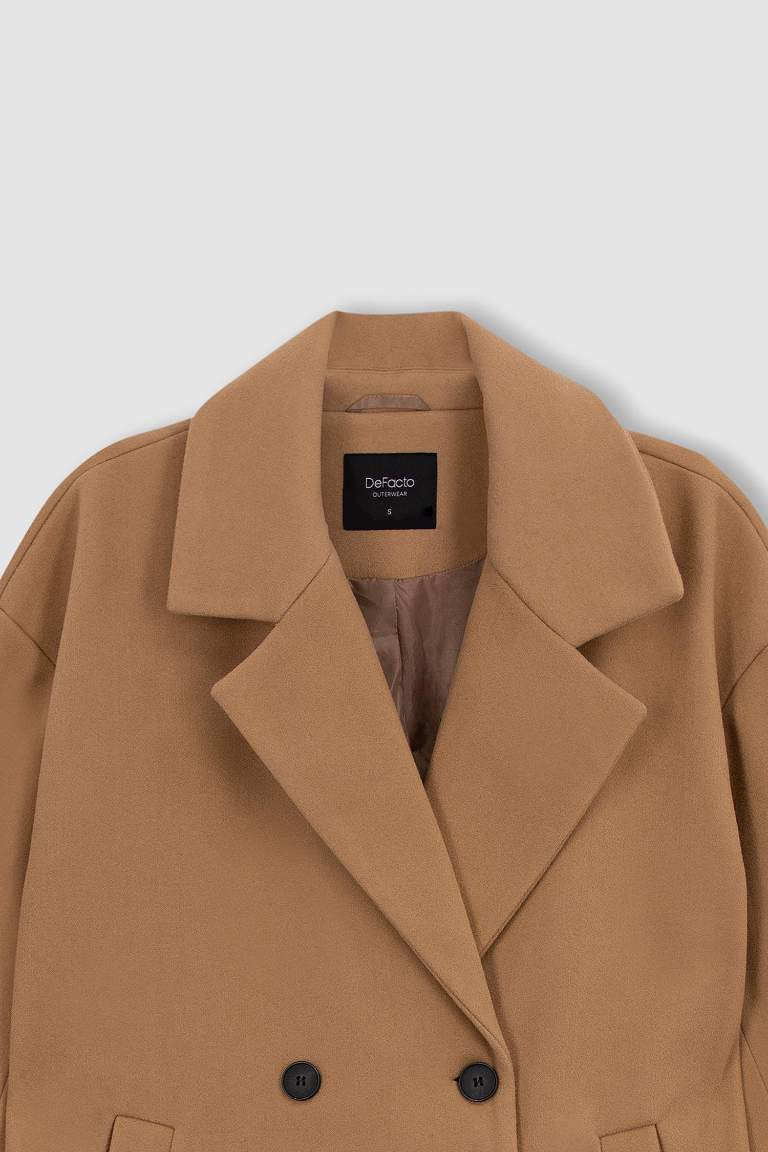Oversize Fit Kaşe Kaban
