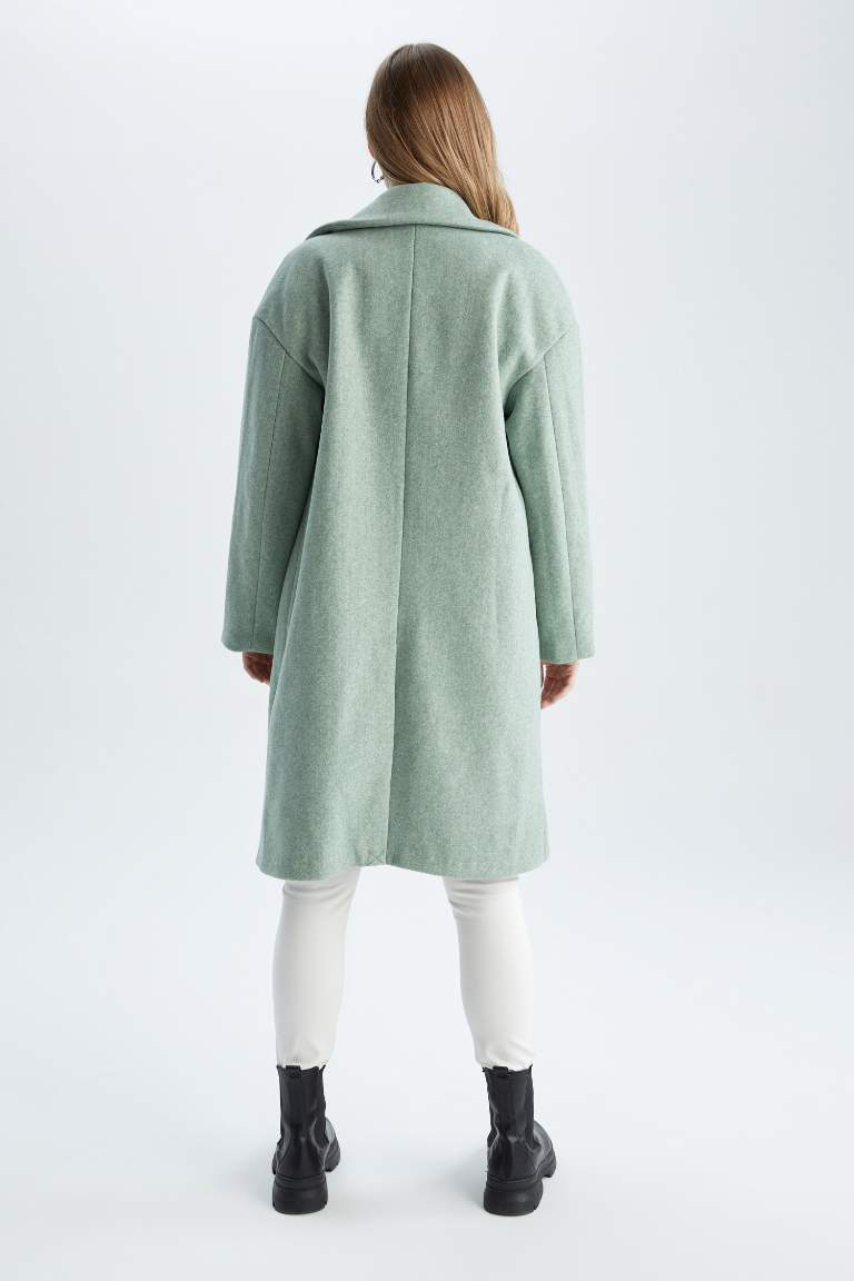 Oversize Fit Kaşe Kaban