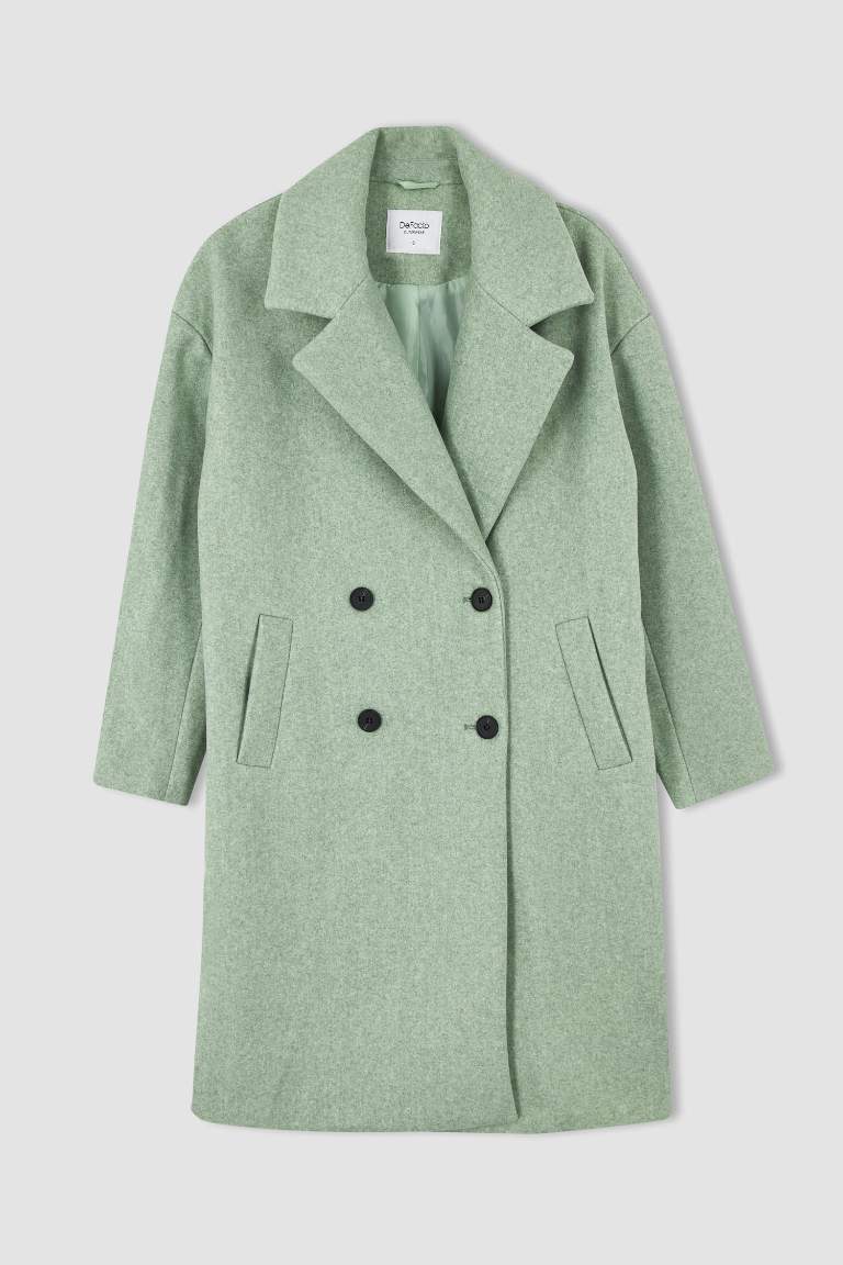 Oversize Fit Kaşe Kaban