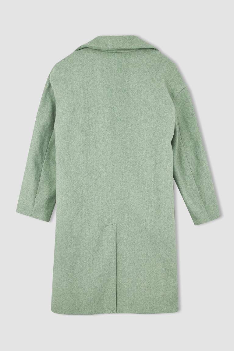 Oversize Fit Kaşe Kaban