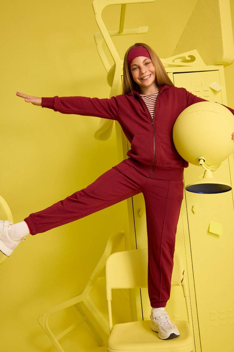 Kız Çocuk Beli Lastikli Basic Düz Okul Jogger Eşofman Altı