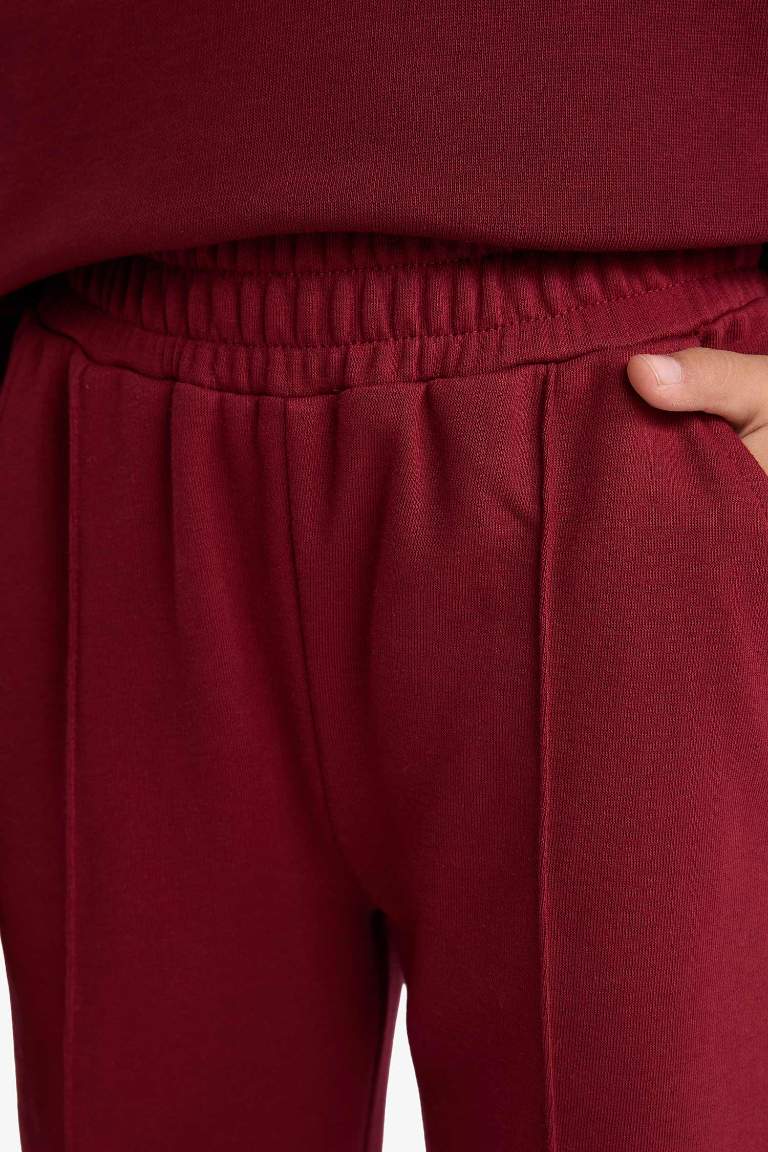 Kız Çocuk Beli Lastikli Basic Düz Jogger Eşofman Altı