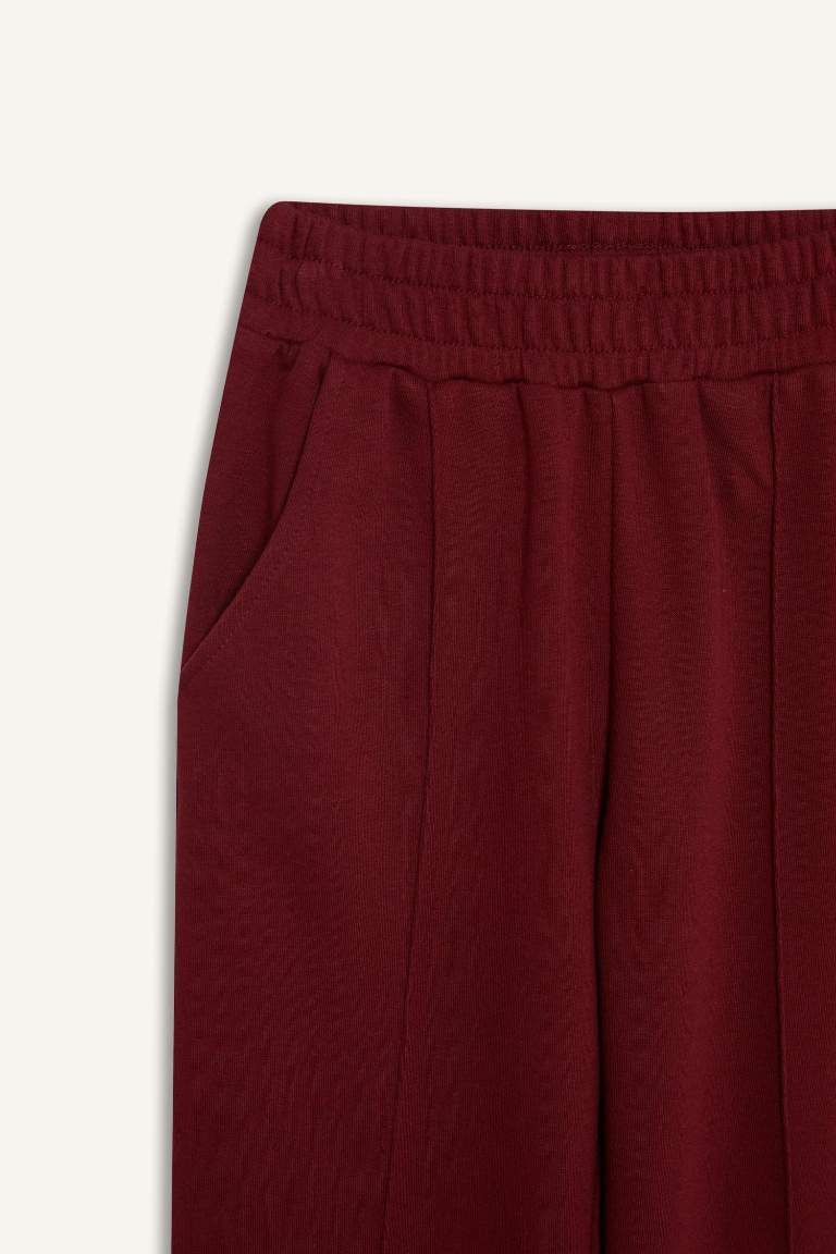 Kız Çocuk Beli Lastikli Basic Düz Jogger Eşofman Altı