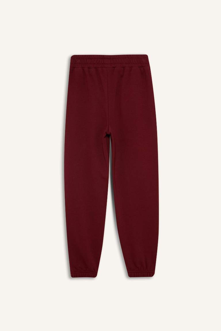 Kız Çocuk Beli Lastikli Basic Düz Jogger Eşofman Altı