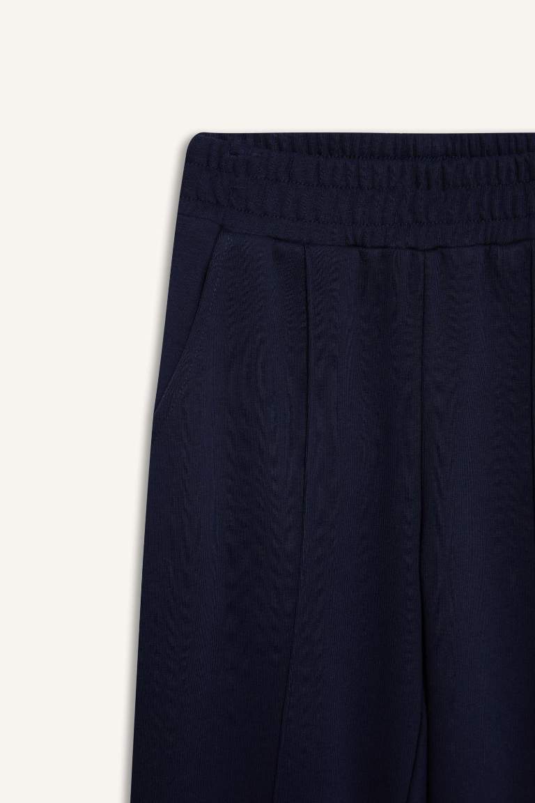 Kız Çocuk Beli Lastikli Basic Düz Jogger Eşofman Altı