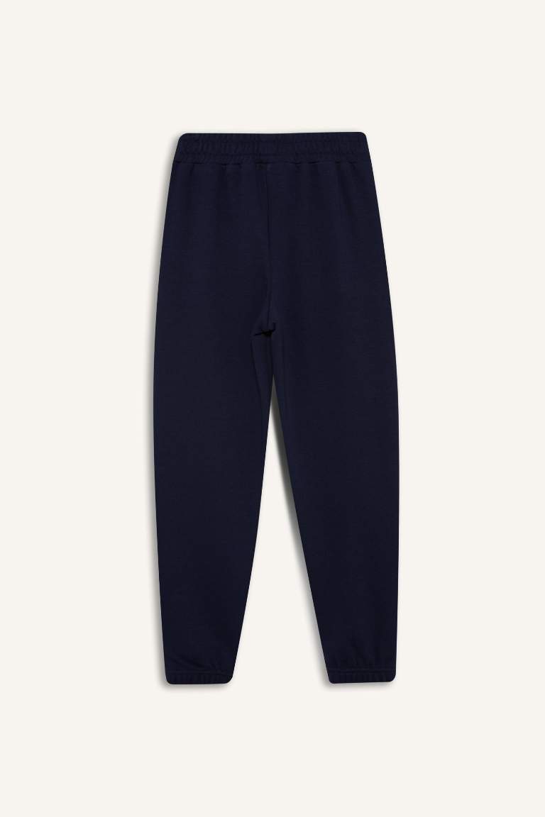 Kız Çocuk Beli Lastikli Basic Düz Jogger Eşofman Altı